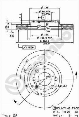 Remschijven Brembo 09.8601.75