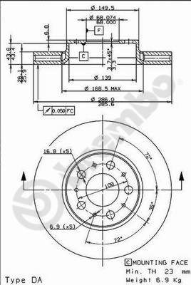 Remschijven Brembo 09.8633.75