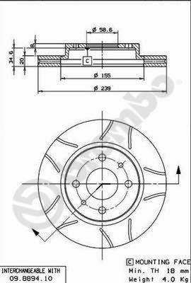 Remschijven Brembo 09.8894.75