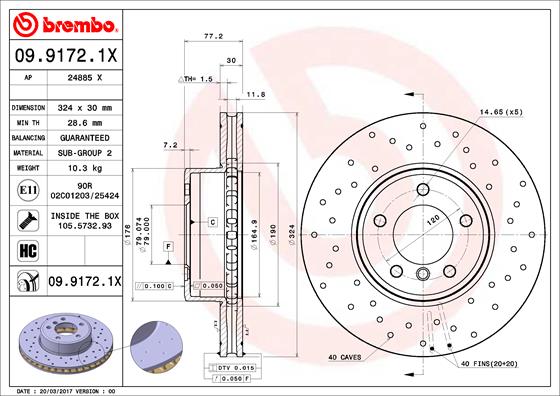 Remschijven Brembo 09.9172.1X