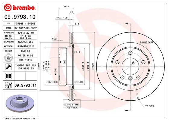 Remschijven Brembo 09.9793.11