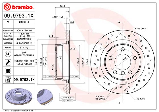 Remschijven Brembo 09.9793.1X