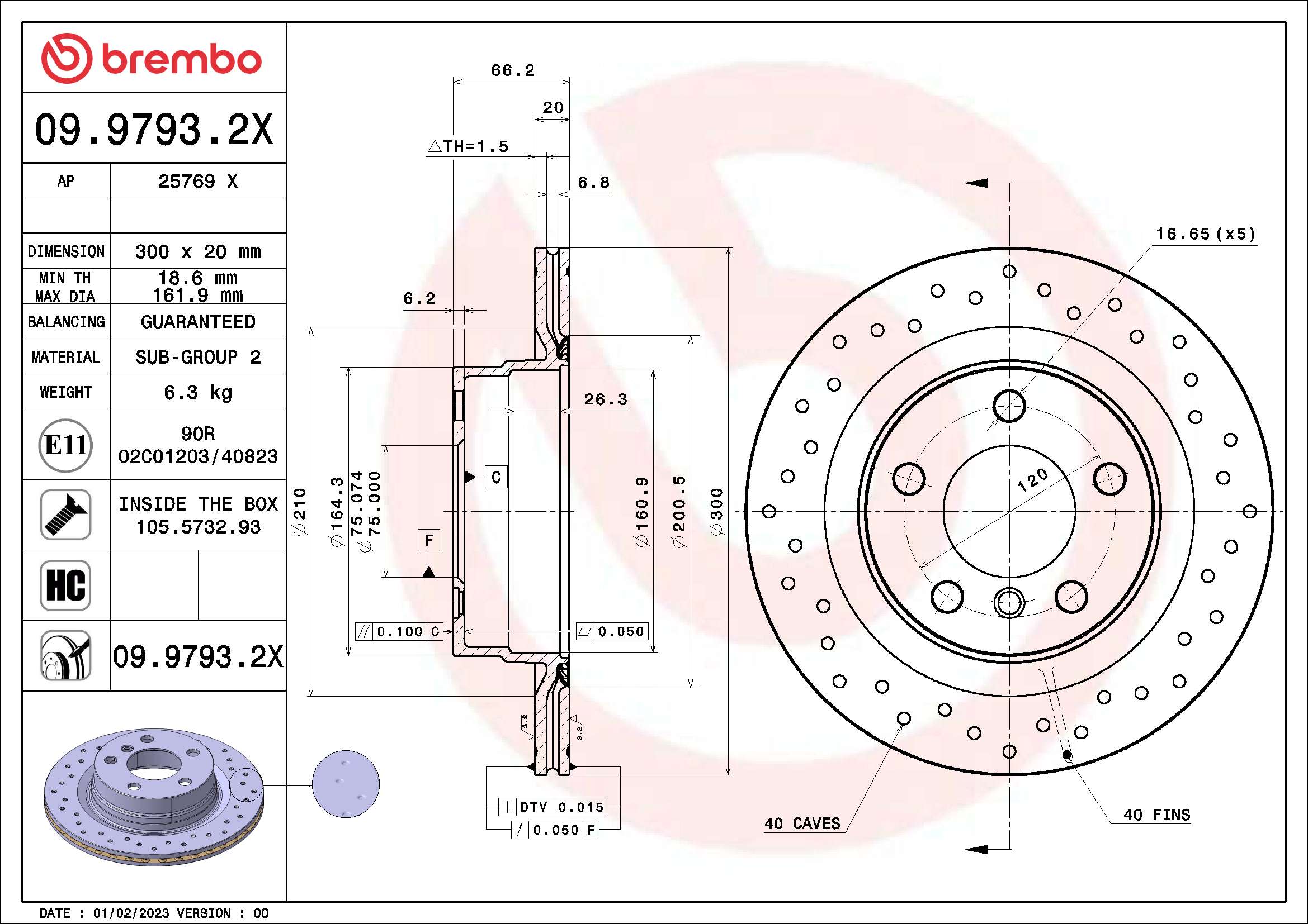 Remschijven Brembo 09.9793.2X