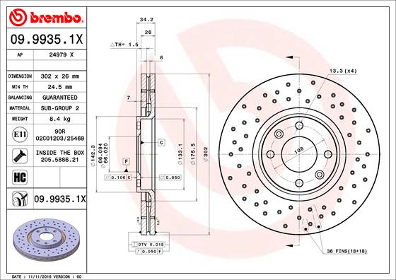 Remschijven Brembo 09.9935.1X