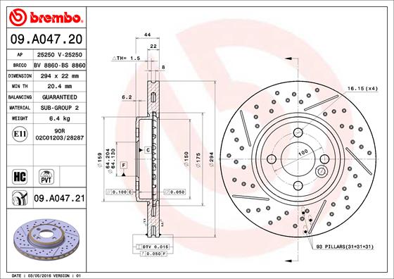 Remschijven Brembo 09.A047.21