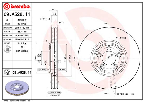 Remschijven Brembo 09.A528.11