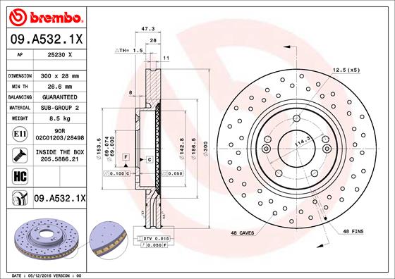 Remschijven Brembo 09.A532.1X