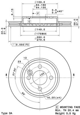 Remschijven Brembo 09.A761.11