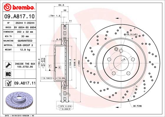 Remschijven Brembo 09.A817.10