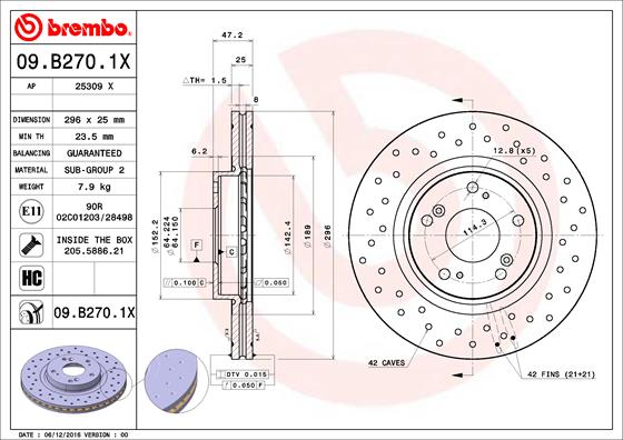 Remschijven Brembo 09.B270.1X