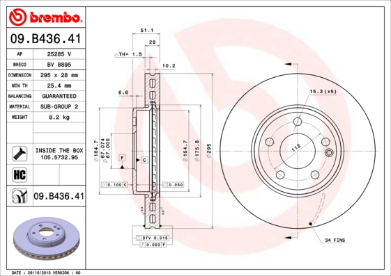 Remschijven Brembo 09.B436.41