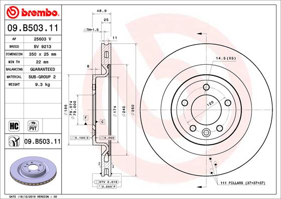 Remschijven Brembo 09.B503.11