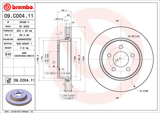 Remschijven Brembo 09.C004.11