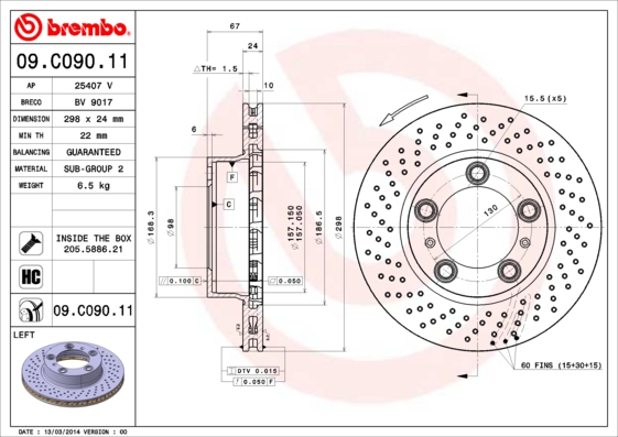 Remschijven Brembo 09.C090.11