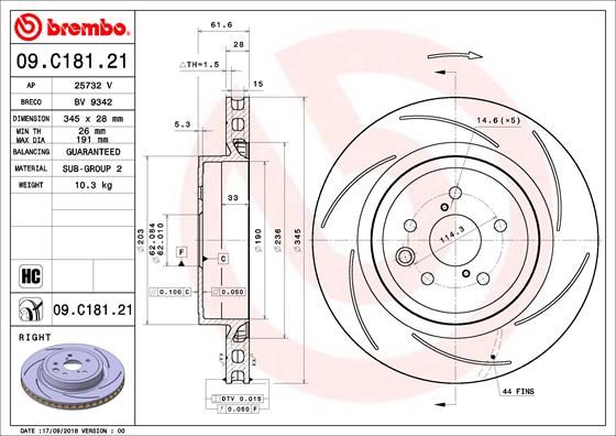 Remschijven Brembo 09.C181.21