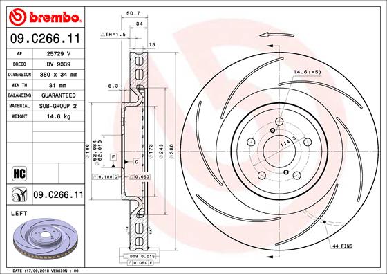 Remschijven Brembo 09.C266.11