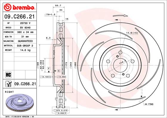 Remschijven Brembo 09.C266.21