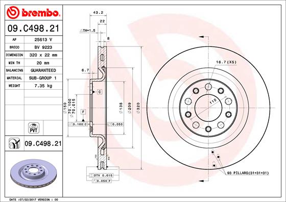 Remschijven Brembo 09.C498.21