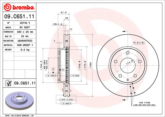 Remschijven Brembo 09.C651.11