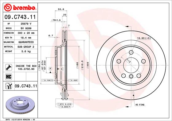 Remschijven Brembo 09.C743.11