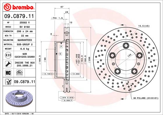 Remschijven Brembo 09.C879.11