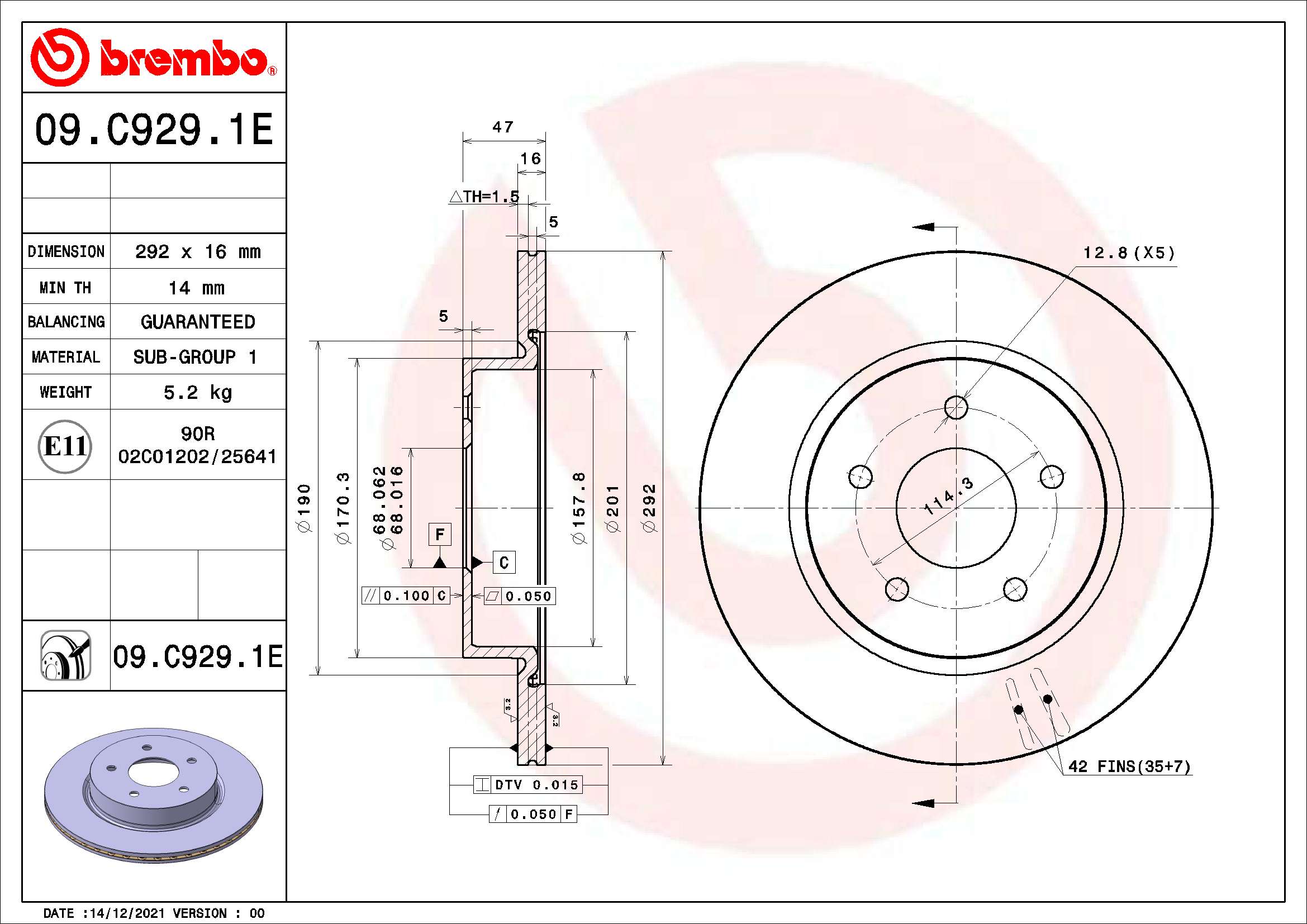 Remschijven Brembo KT 08 030