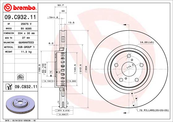 Remschijven Brembo 09.C932.11