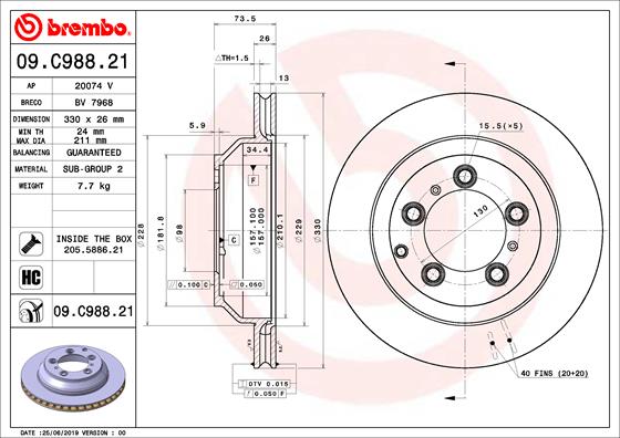 Remschijven Brembo 09.C988.21