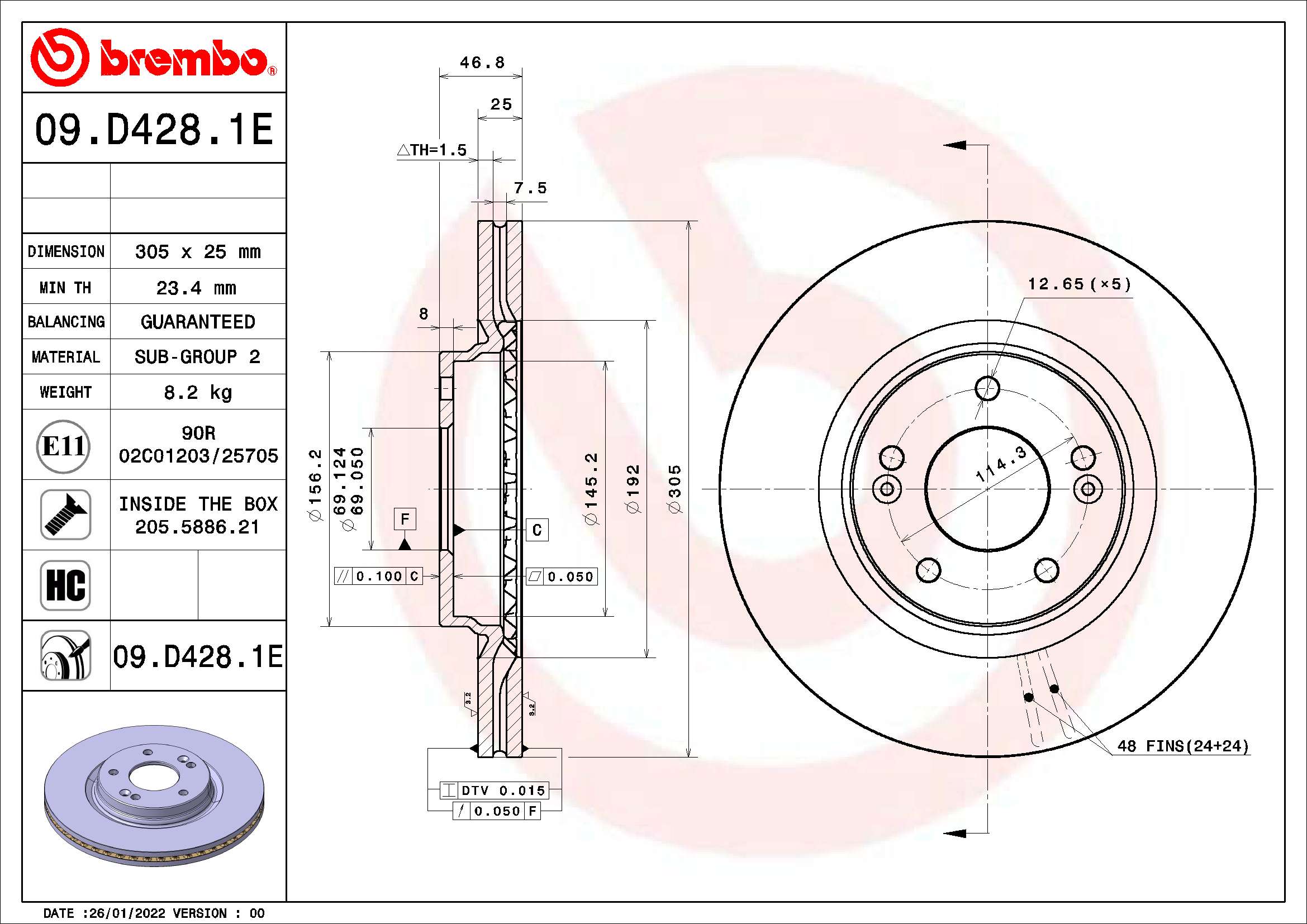 Remschijven Brembo KT 08 014