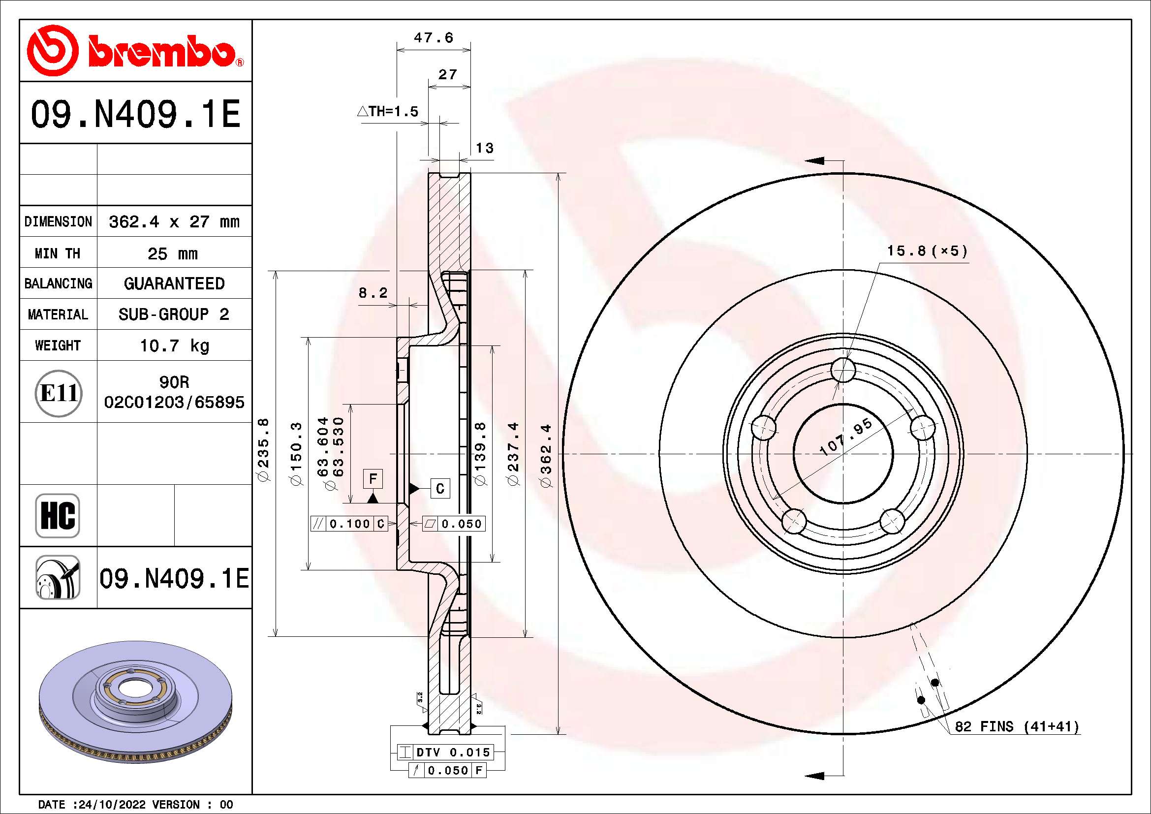 Remschijven Brembo KT 08 026
