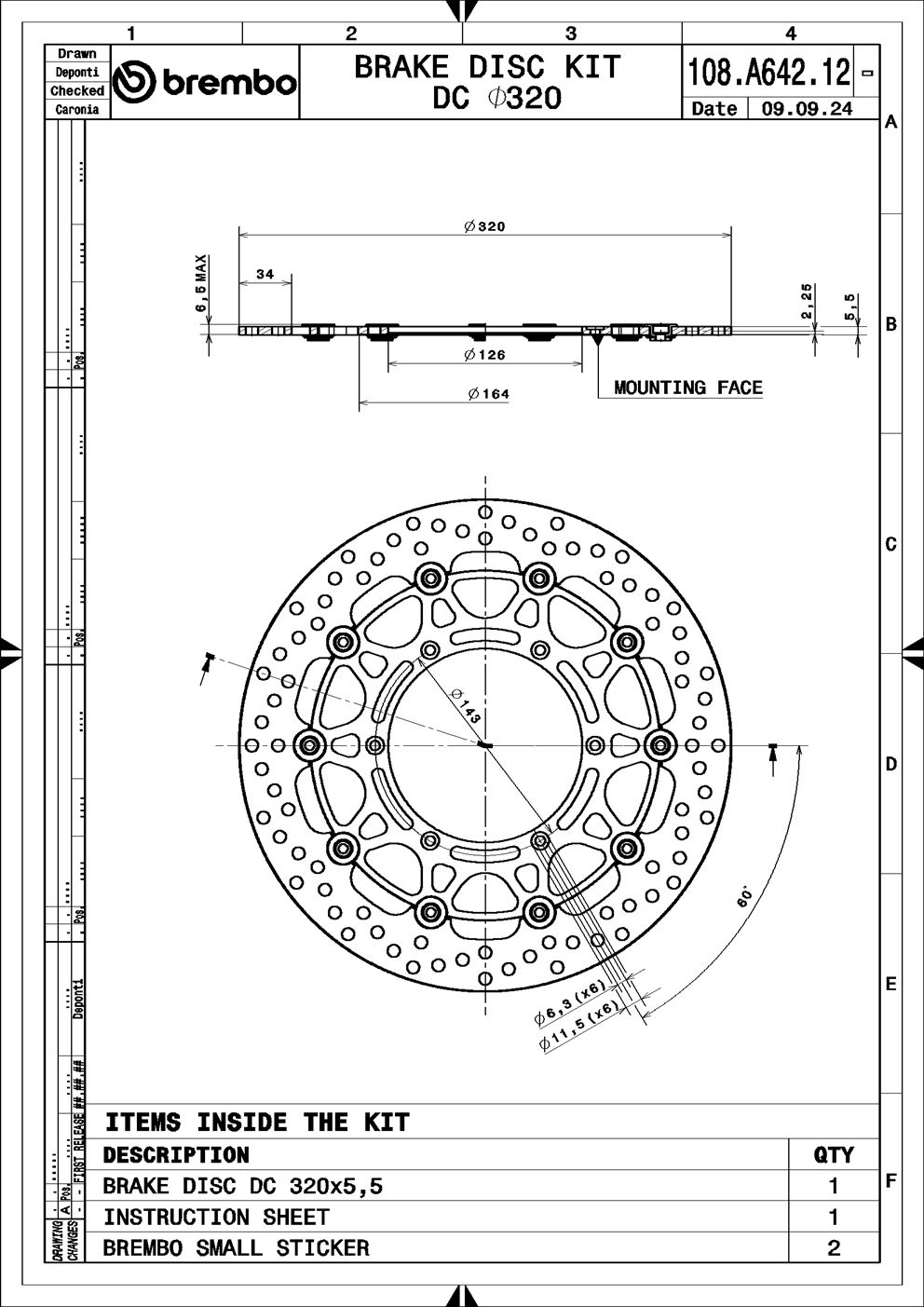 Remschijf Brembo 108A64212