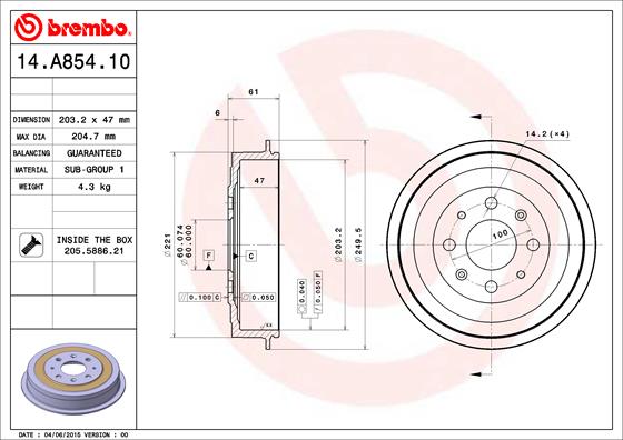 Remtrommel Brembo 14.A854.10