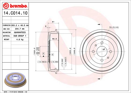 Remtrommel Brembo 14.C014.10