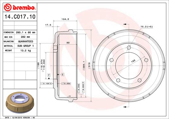 Remtrommel Brembo 14.C017.10