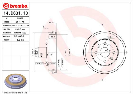 Remtrommel Brembo 14.D631.10