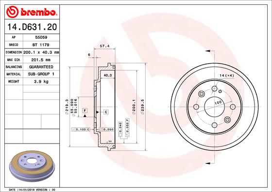 Remtrommel Brembo 14.D631.20