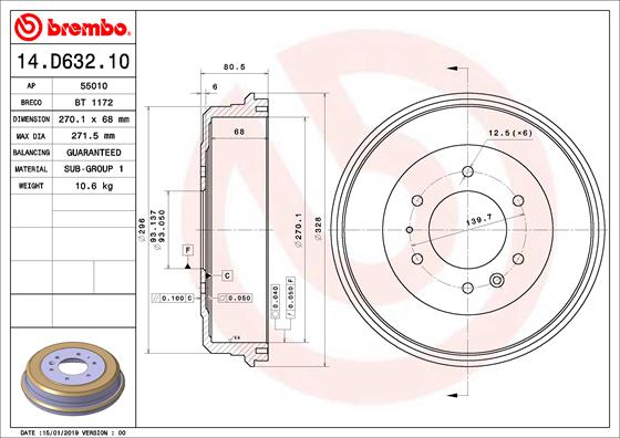 Remtrommel Brembo 14.D632.10