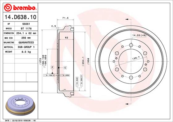 Remtrommel Brembo 14.D638.10