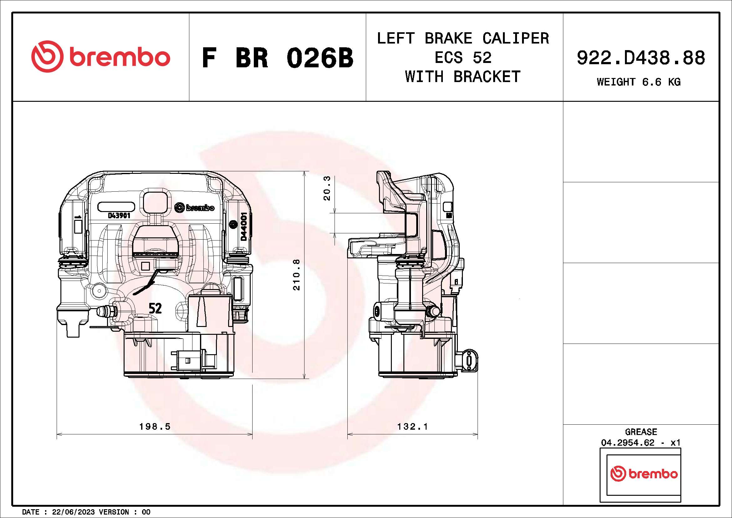 Remzadel/remklauw Brembo F BR 026B