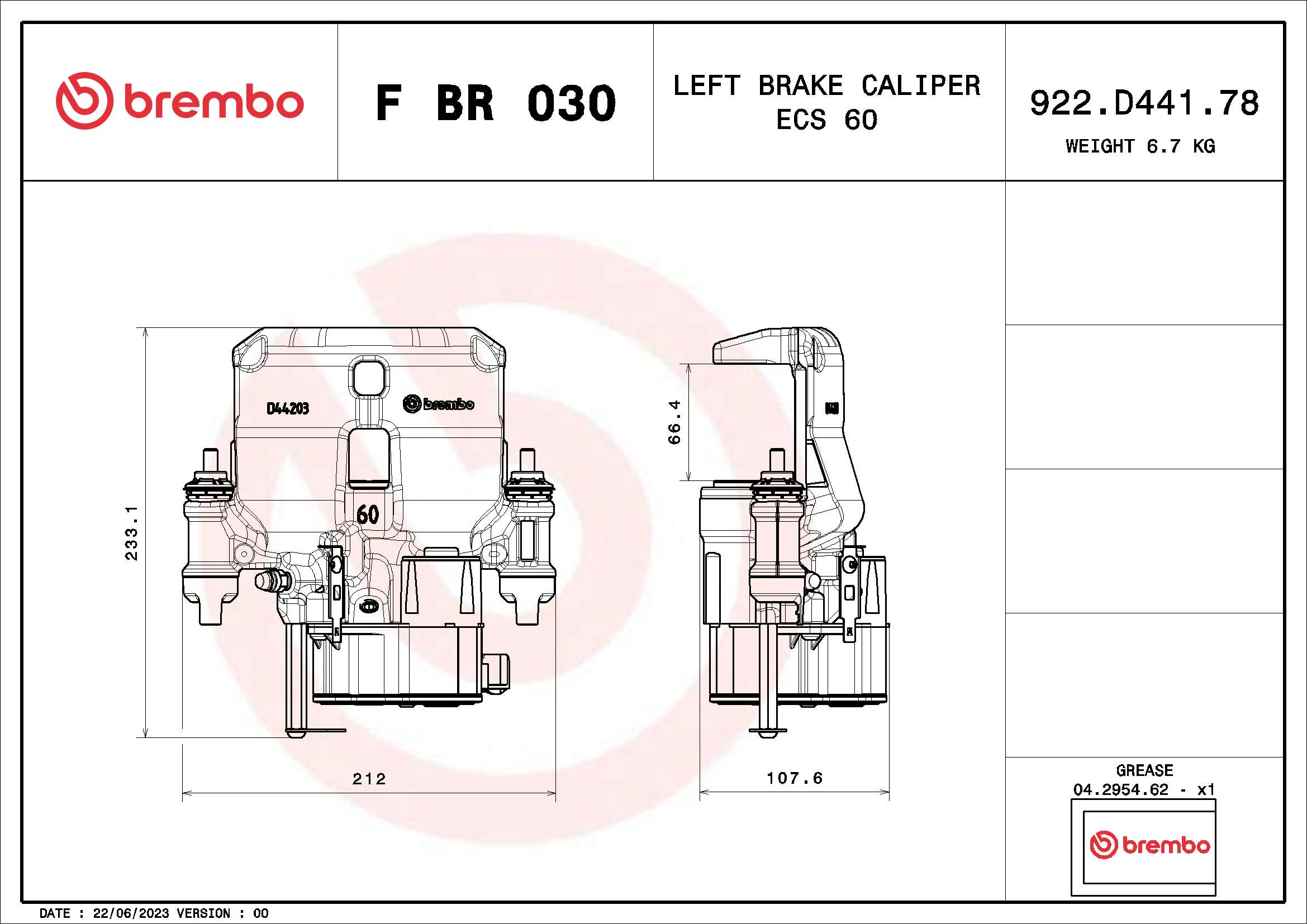 Remzadel/remklauw Brembo F BR 030