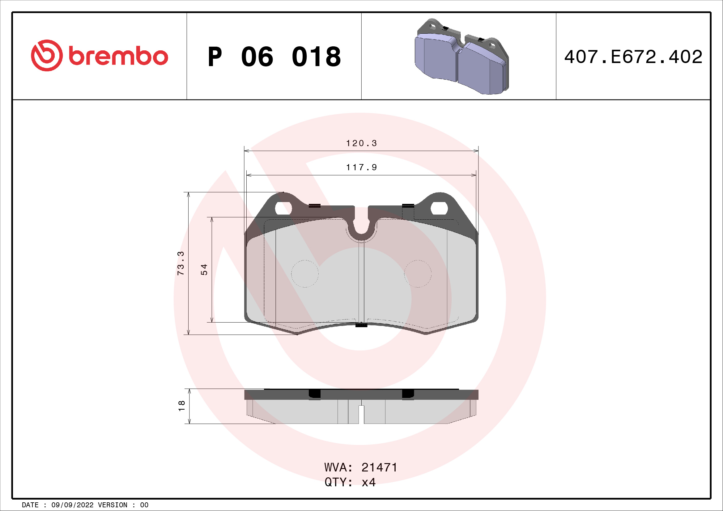 Remblokset Brembo P 06 018