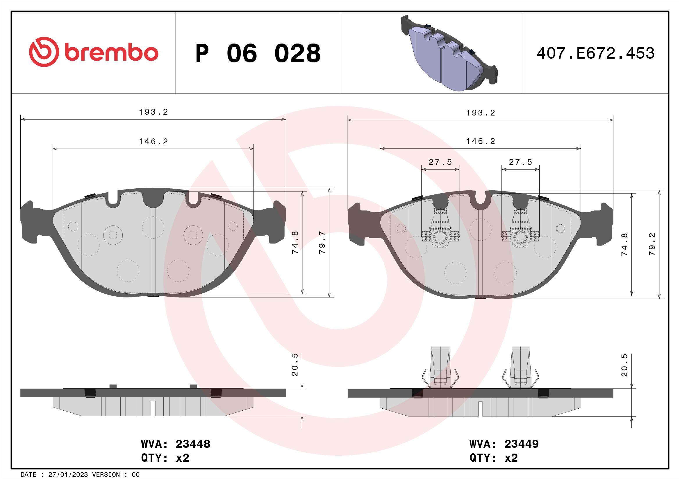 Remblokset Brembo P 06 028