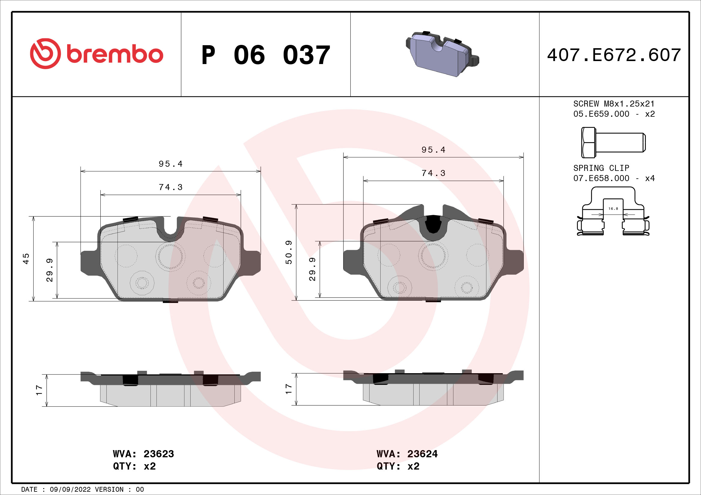 Remblokset Brembo P 06 037