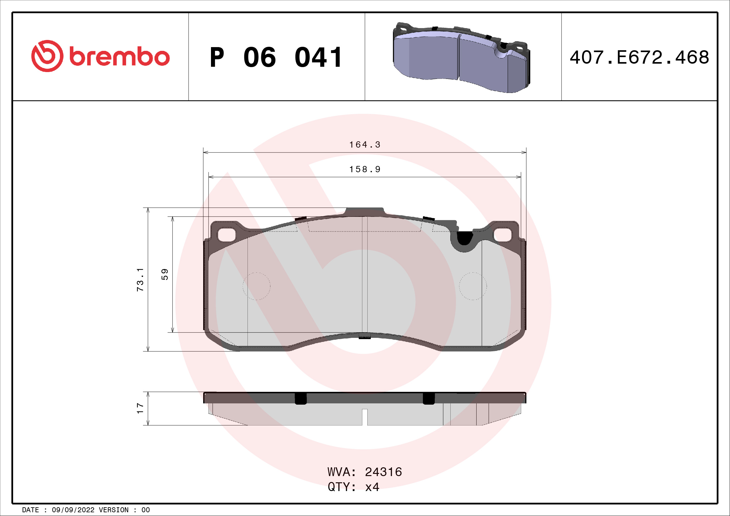 Remblokset Brembo P 06 041