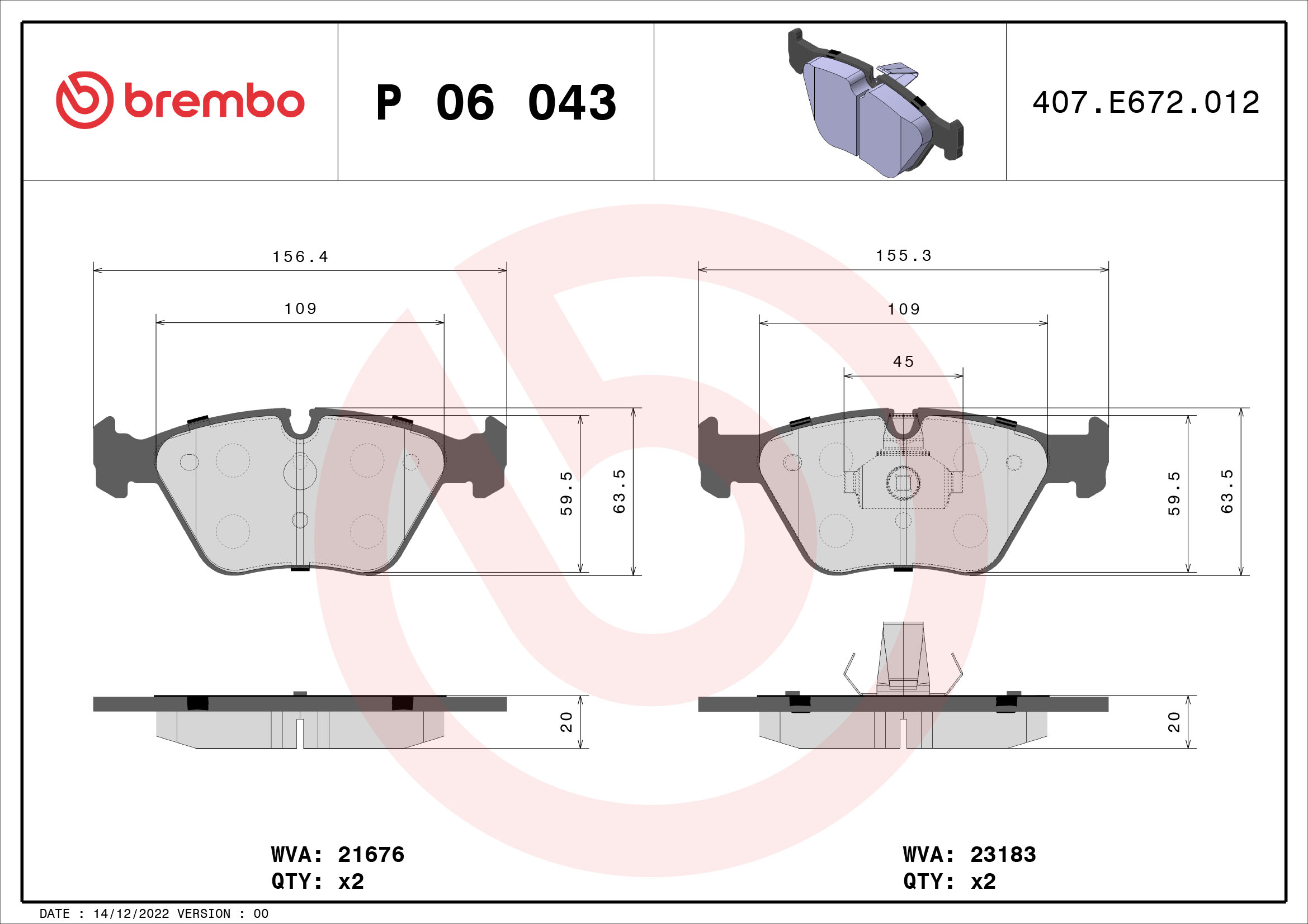 Remblokset Brembo P 06 043X