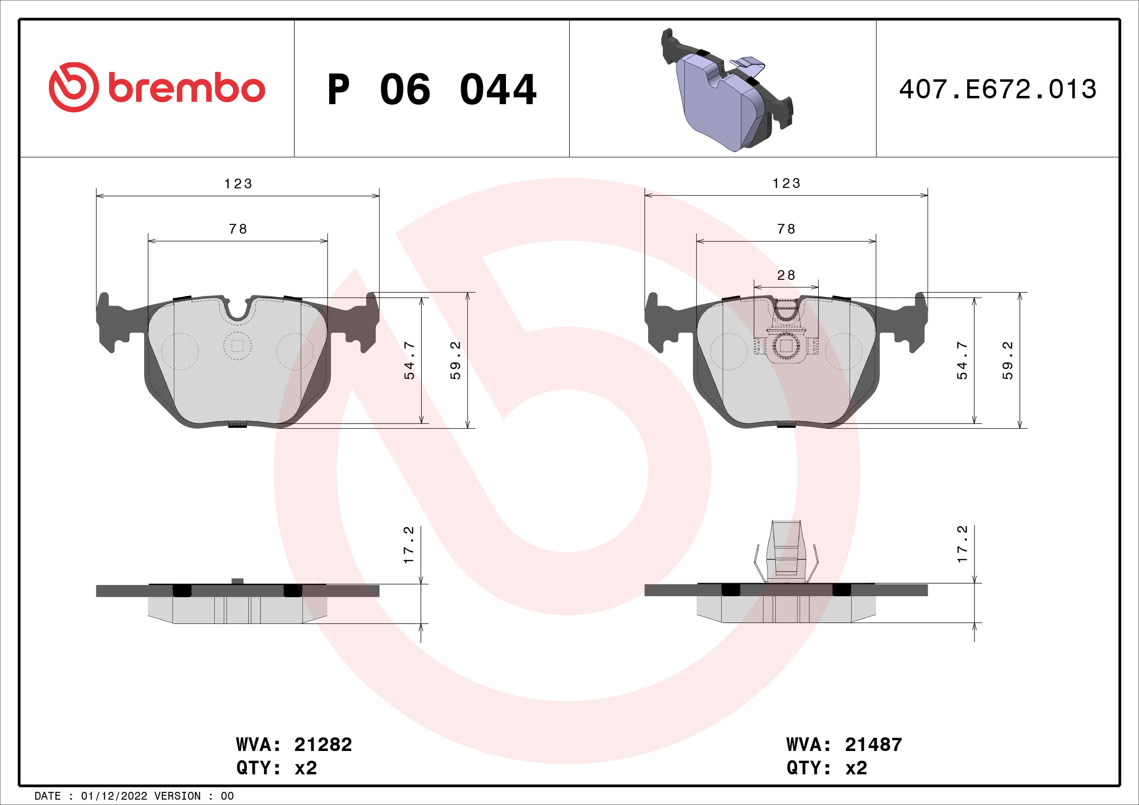 Remblokset Brembo P 06 044