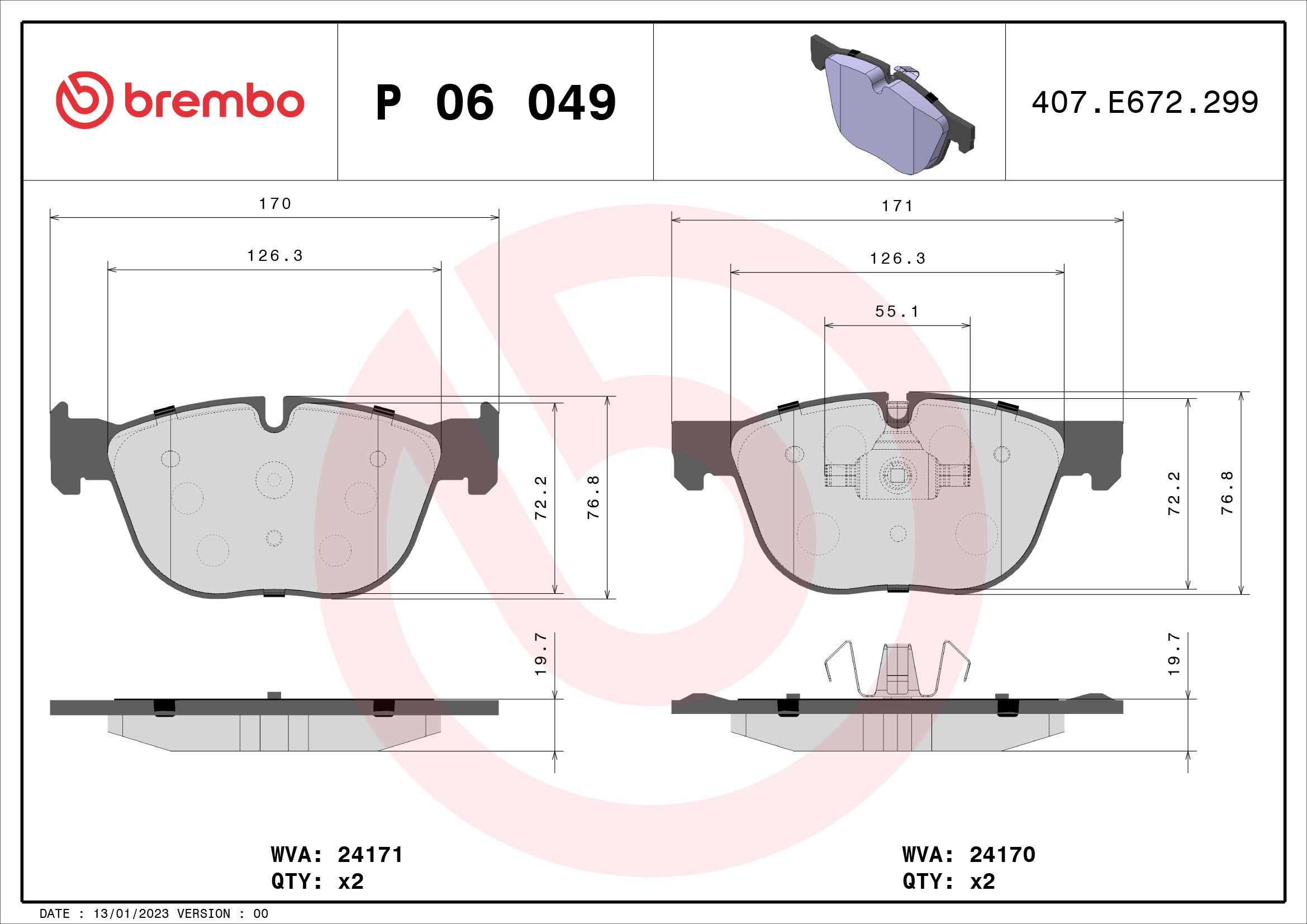 Remblokset Brembo P 06 049