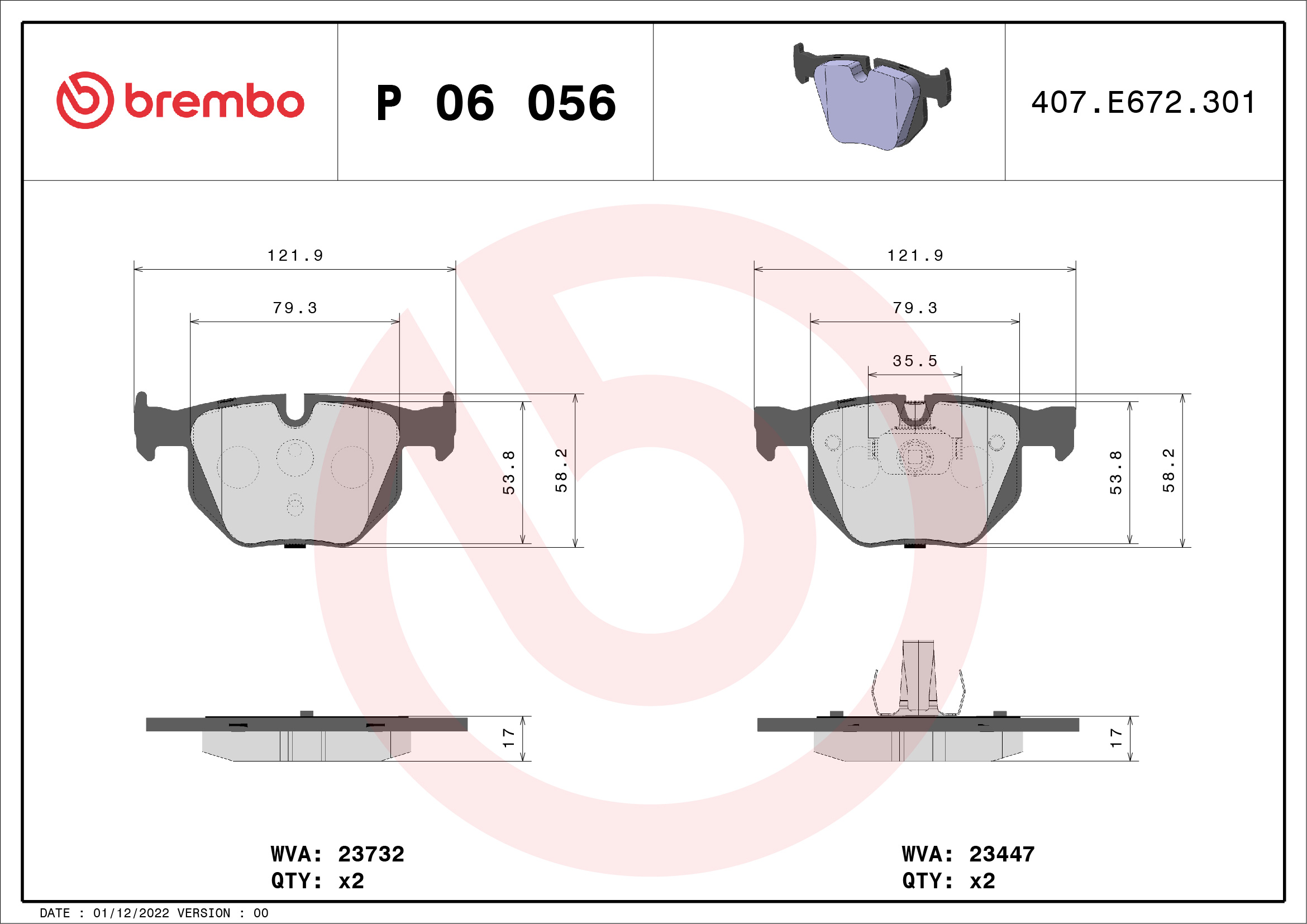 Remblokset Brembo P 06 056X