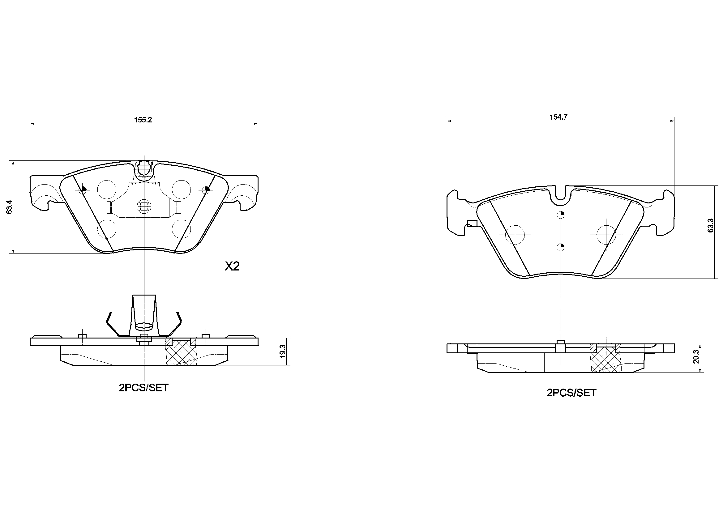 Remblokkenset, schijfrem Brembo P 06 060X
