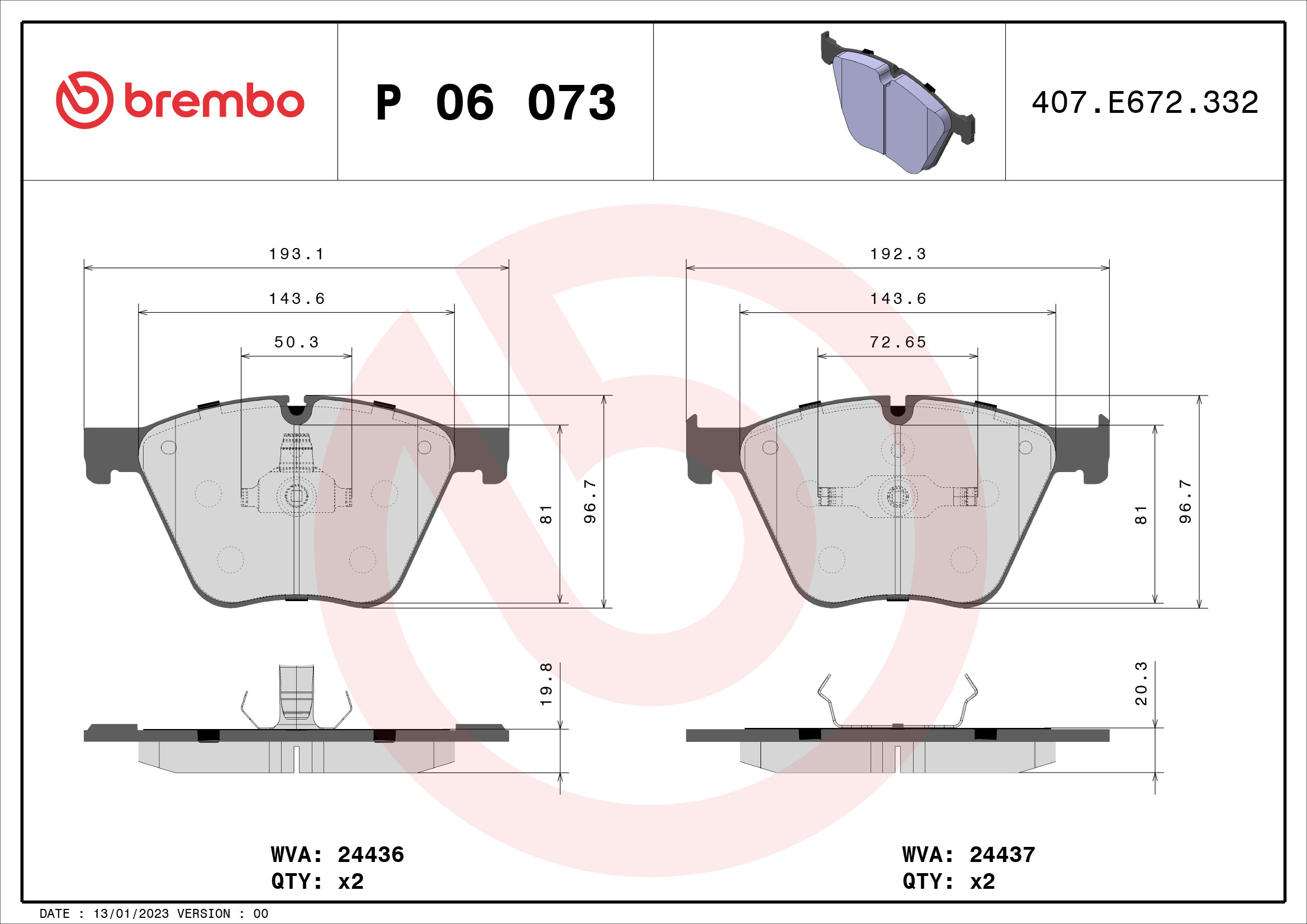 Remblokset Brembo P 06 073